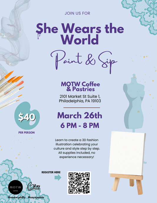 She Wears The World: a 3D Paint & Sip