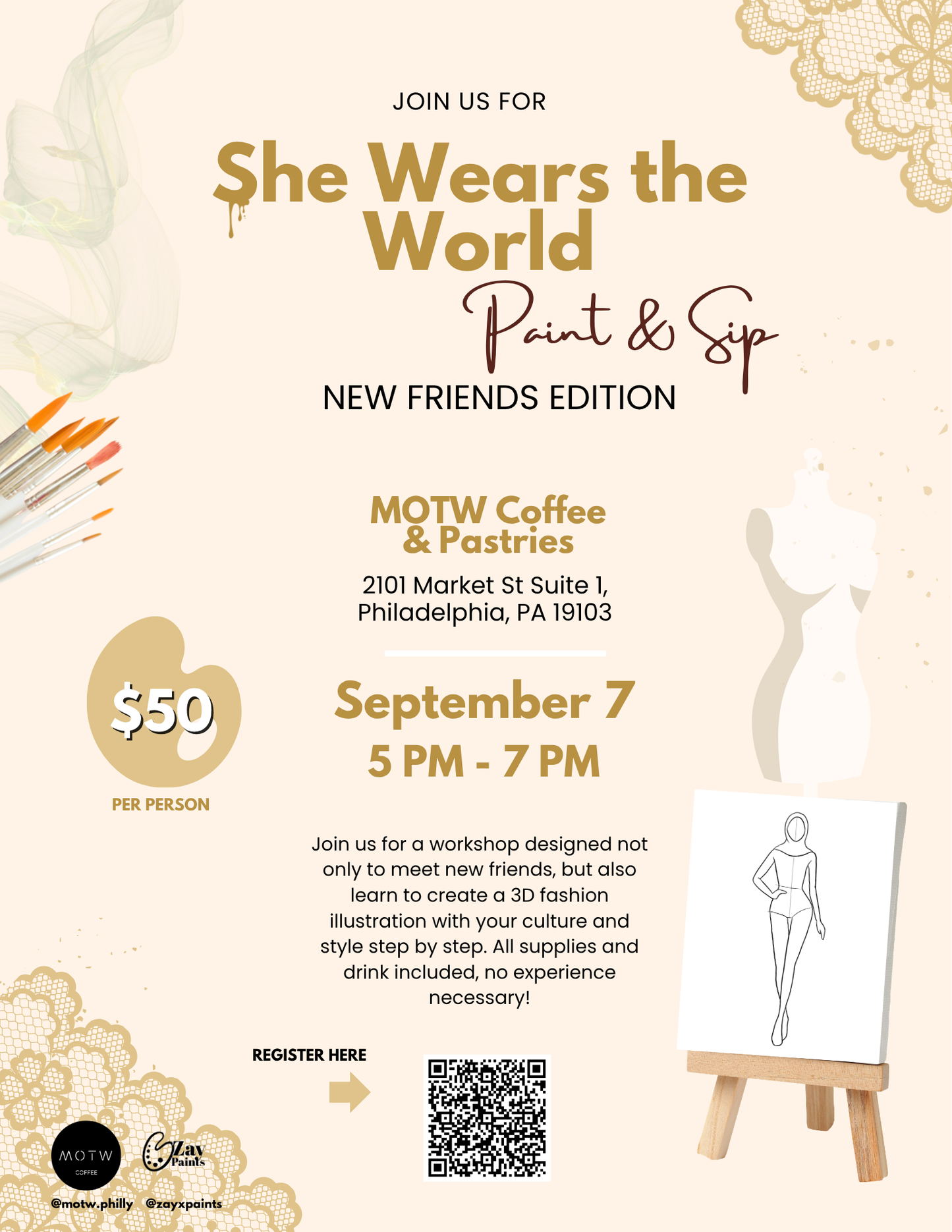 She Wears The World: a 3D Paint & Sip