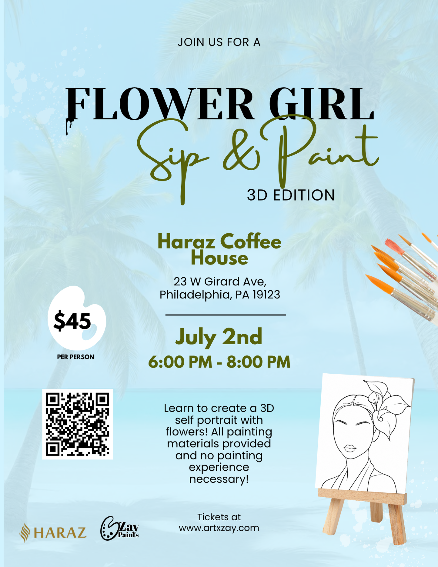 Flower Girl 3D Paint & Sip