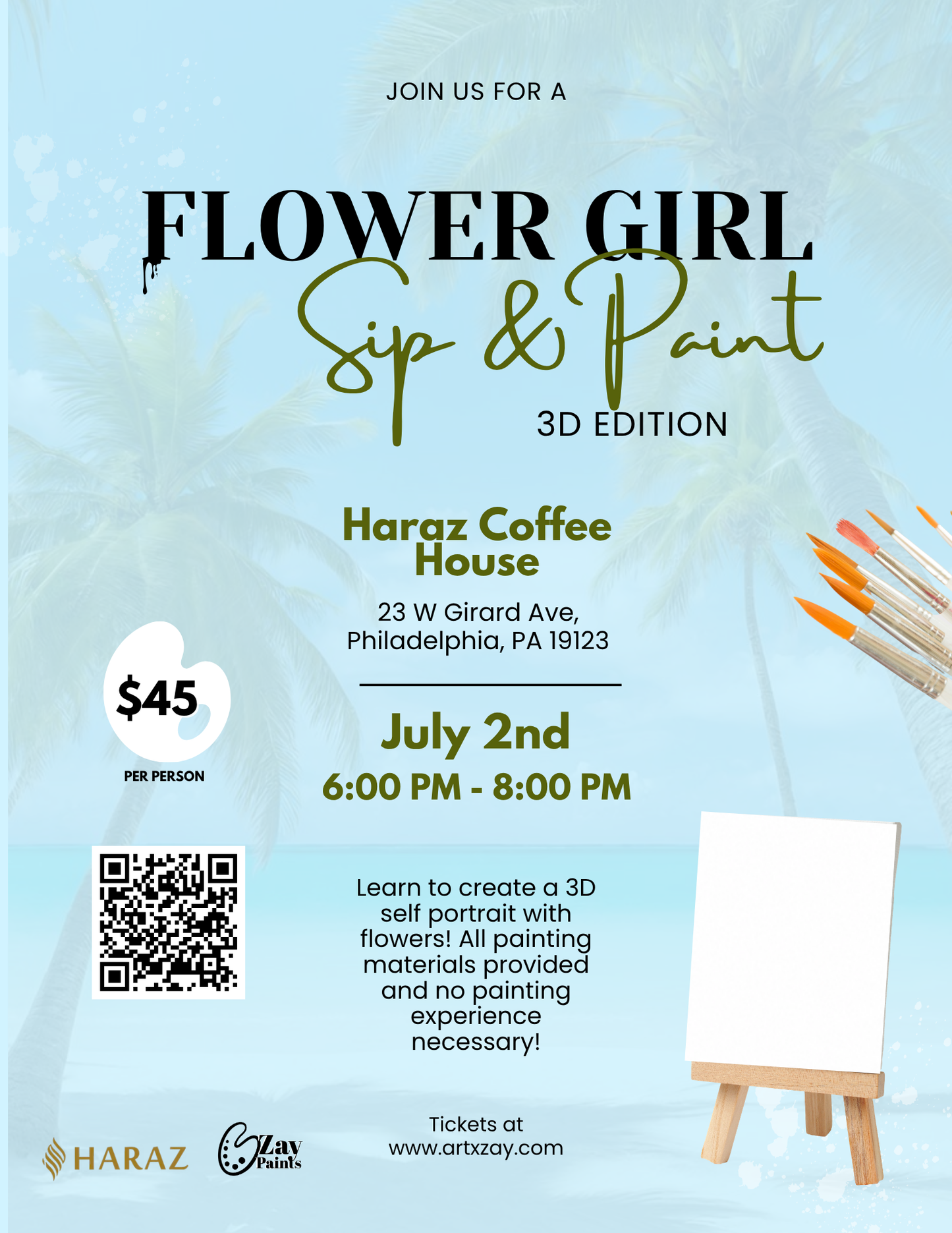 Flower Girl 3D Paint & Sip